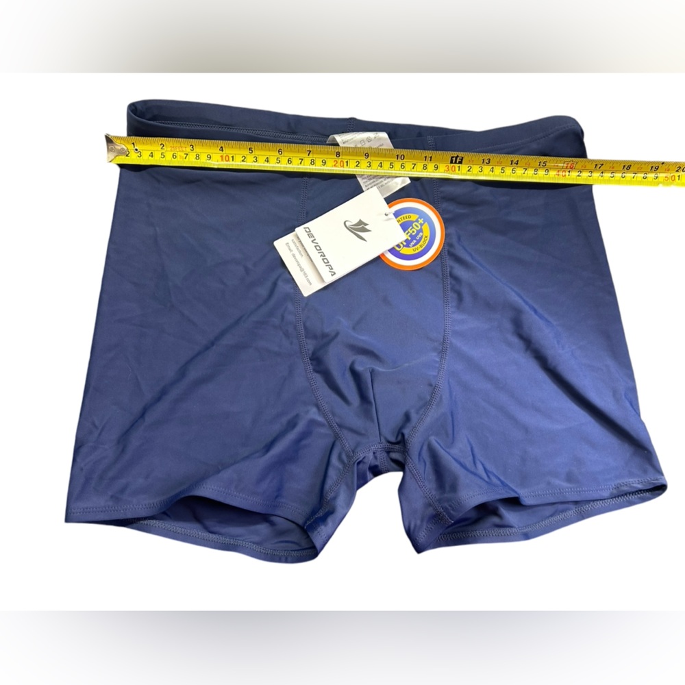 DEVOROPA men’s navy blue swim jammer drawstring front swim shorts trunks XL NWT - Picture 8 of 8